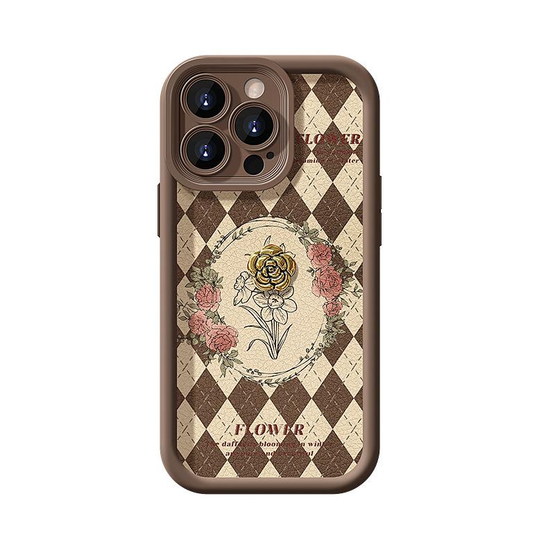 Camellia Doll Lanyard Suitable for Apple 16 Mobile Phone Case Iphone15PRO High-end Lambskin 14plus