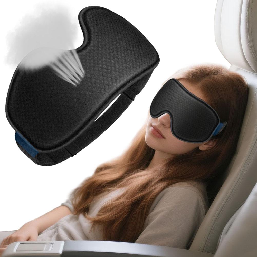 Breathable Memory Foam Night Masks Soft Eye Mask with Adjustable Elastic Strap Eye Cover Patch Blackout for Men Women Sleeping