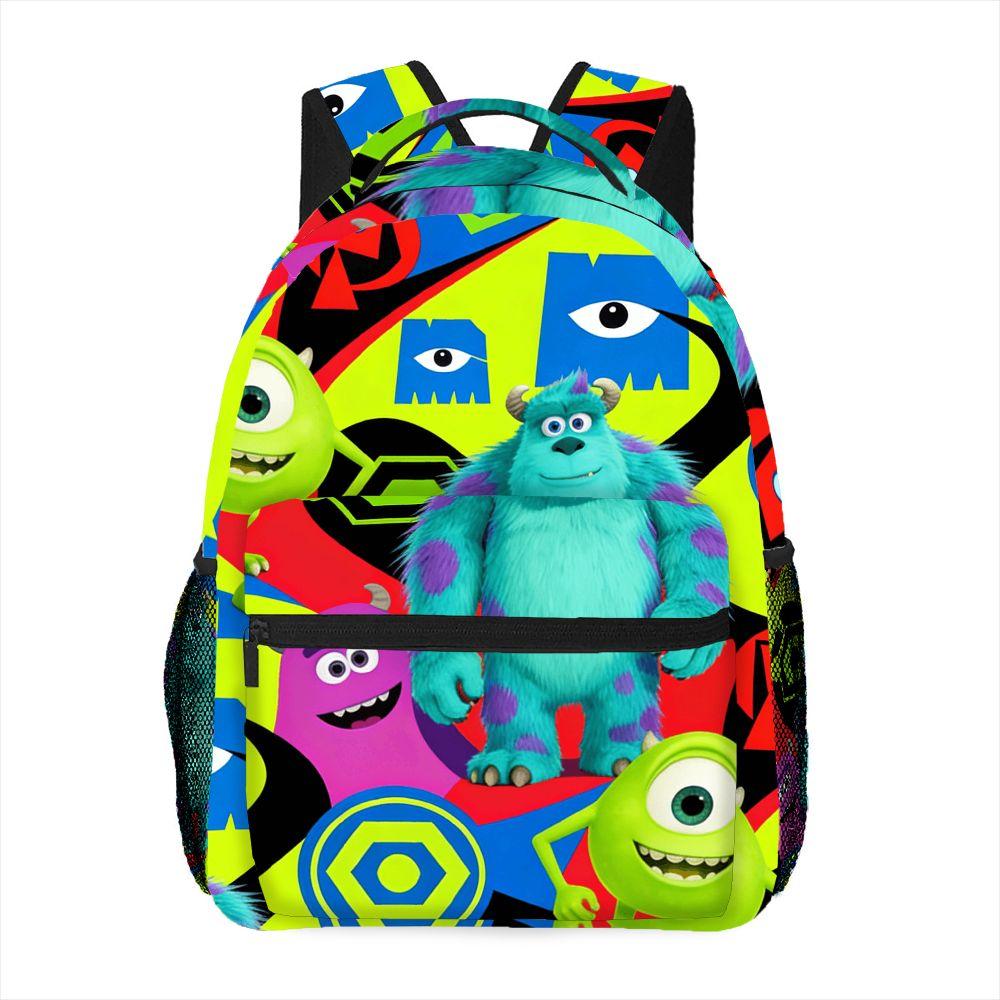Monsters Cartoon Print Backpack,Sulley Mike Anime Print Large Capacity Travel Laptop Bag for Teens School Outdoor