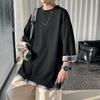 Letní pánská trička volná tříčtvrteční rukáv streetwear outdoorový top plus size