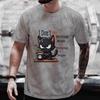 Men's Street Wear Cat Lover Funny Coffee Because Murder Print T-shirt Short Sleeve O-neck Streetwear Summer T Shirts Men