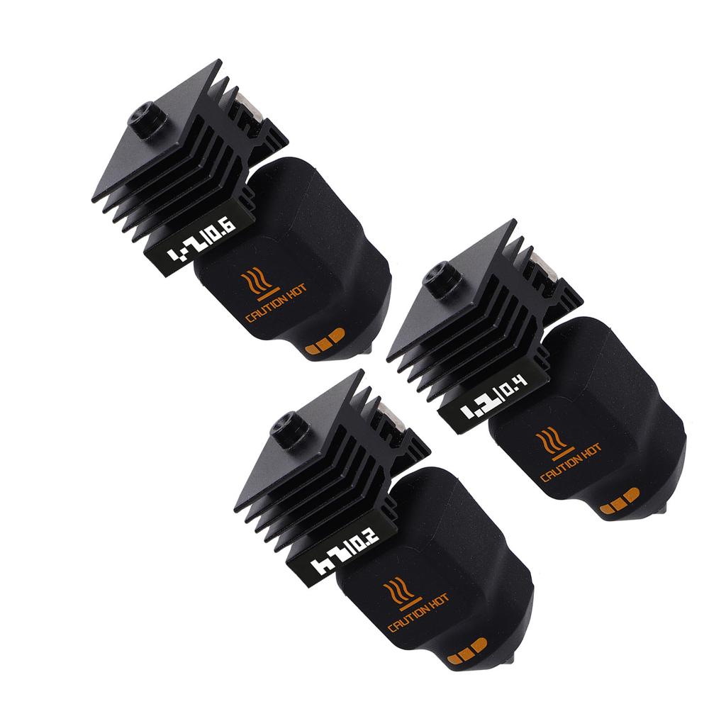 3 Pcs Hotend Set Replacement for Bambu Lab P2S H2D H2S H2C 3D Printer 0.2mm 0.4mm 0.6mm Nozzle Hotend and Silicone