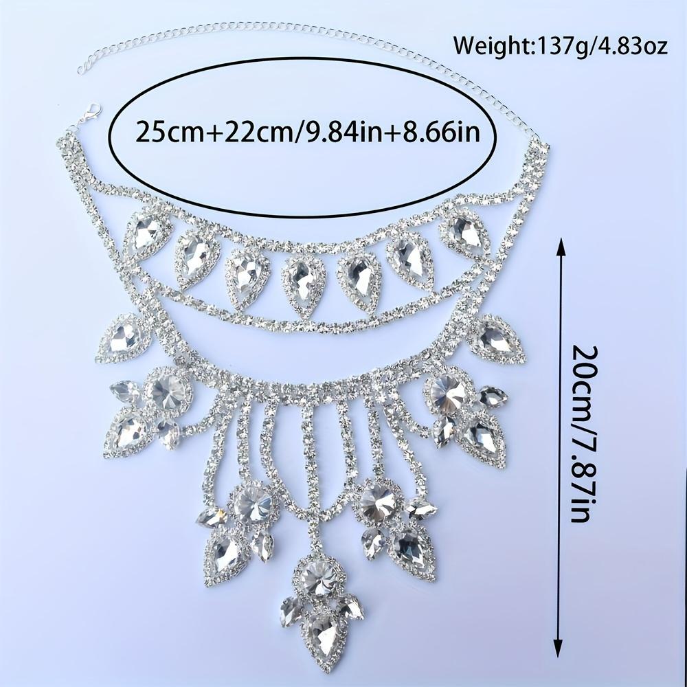 Exaggerated Sparkling Female Necklace Embellished With Rhinestones Bohemian Luxury Style Necklace
