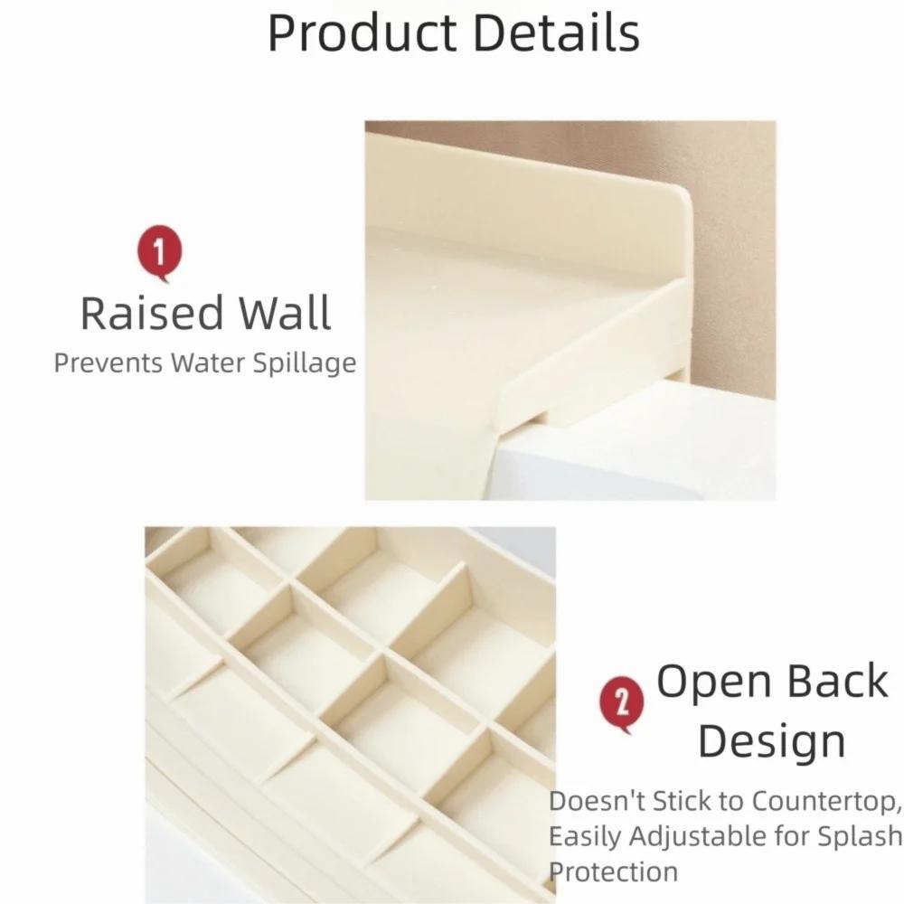 Non-Slip Suction Cups Sink Splash Guard Wide Coverage Optimized Height Water Stopper Flexible Silicone Splash Guard Pad