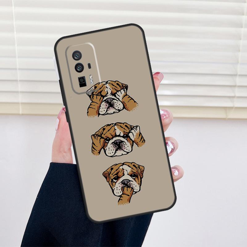 British Bulldog Cover For Xiaomi 13 14 15 Ultra 11T 12T 13T 14T Pro POCO X7 Pro X3 X5 X6 M6 F5 F6 Pro Case