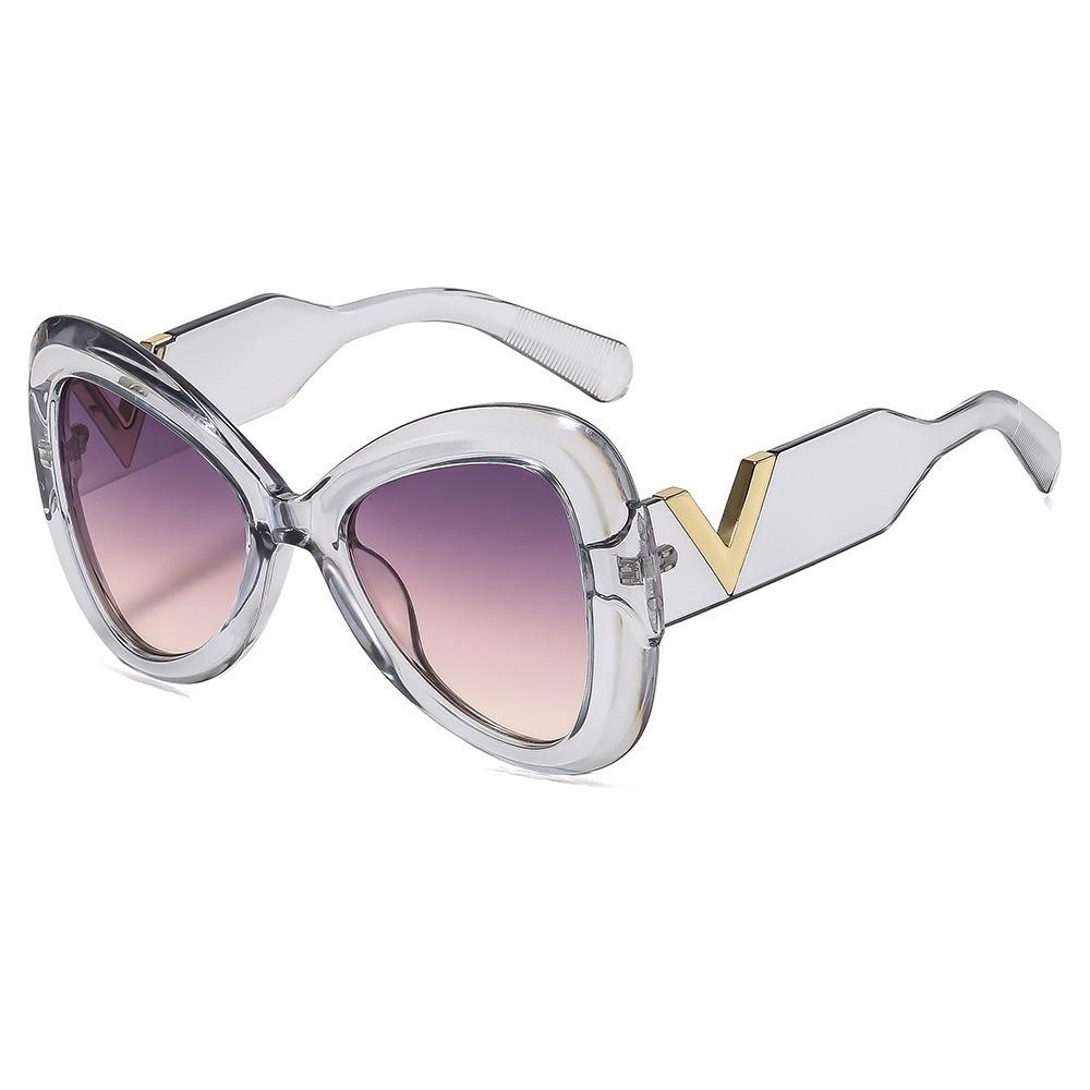 V Shape Butterfly Sunglasses With Uv400 Protection For Fashionable Outdoor Activities