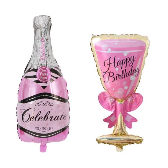 Champagne Bottle Glass Foil Balloons Happy Birthday Wedding Party Decor Gift