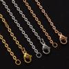 50/60cm Wholesale Stainless Steel Rolo Link Chain Necklaces For Women Men Accessories 10/20/30pcs/Lot Metal Necklace DIY Jewelry