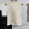 Summer French Retro Irregular Single-Breasted V-Neck Sleeveless Slim Knitted Vest For Women