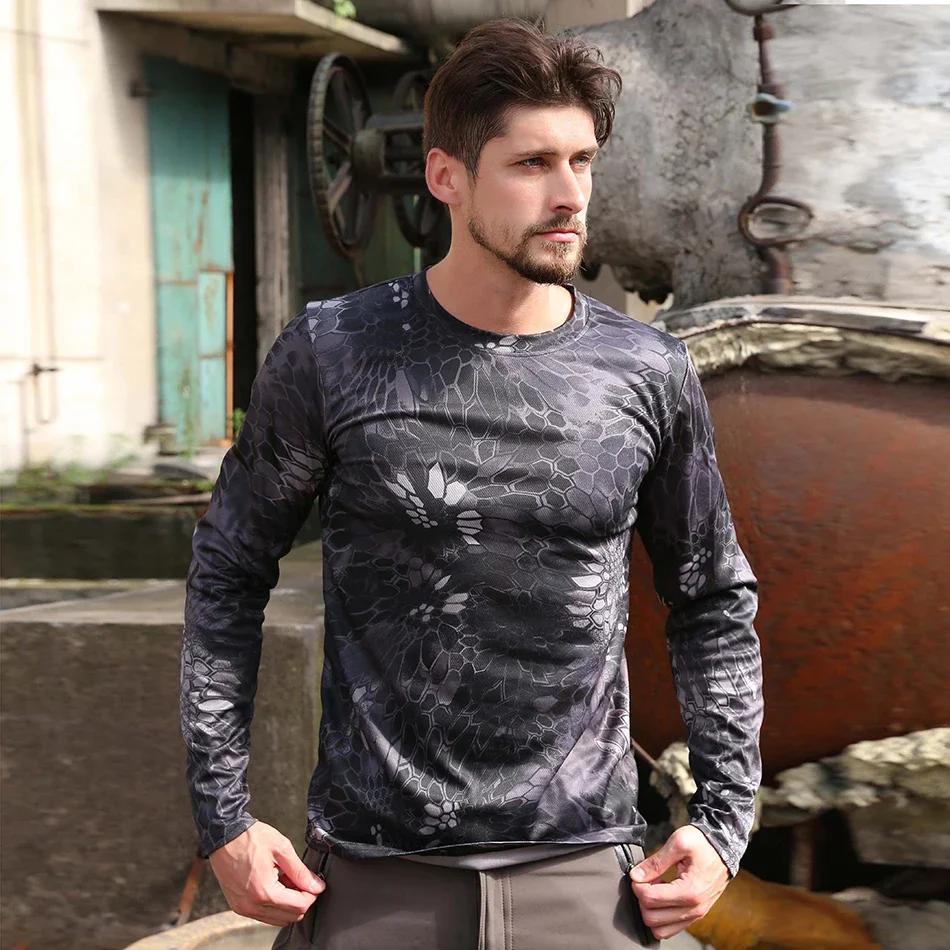 Men's Long Sleeve T-shirt 3d Camouflage Print Graphic T Shirts Men Women Fashion Fitness Tops Tees Outdoor Top Camo Clothing