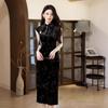 Tang Attachment Black Velvet Retro Style Sleeveless Cheongsam Women's Spring 1011 New Improved New Chinese Old Shanghai