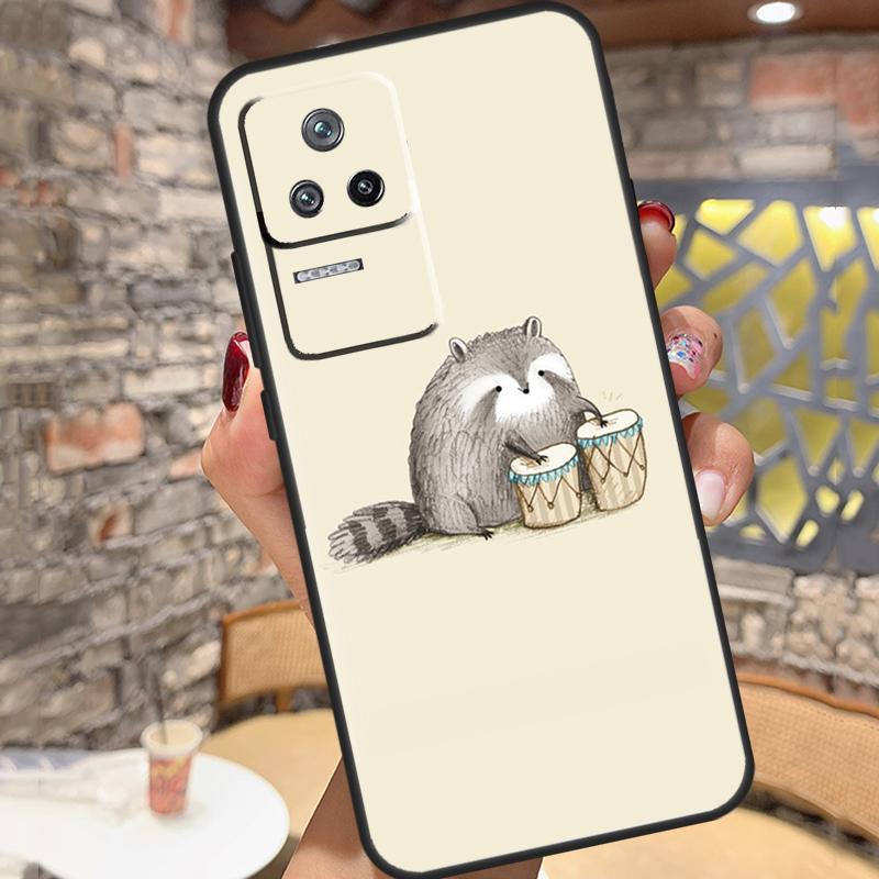 Cute Raccoon Case For Xiaomi 15 Ultra 13 14 11T 12T 13T 14T Pro POCO X7 X3 X5 X6 Pro M6 F5 F6 Pro Cover