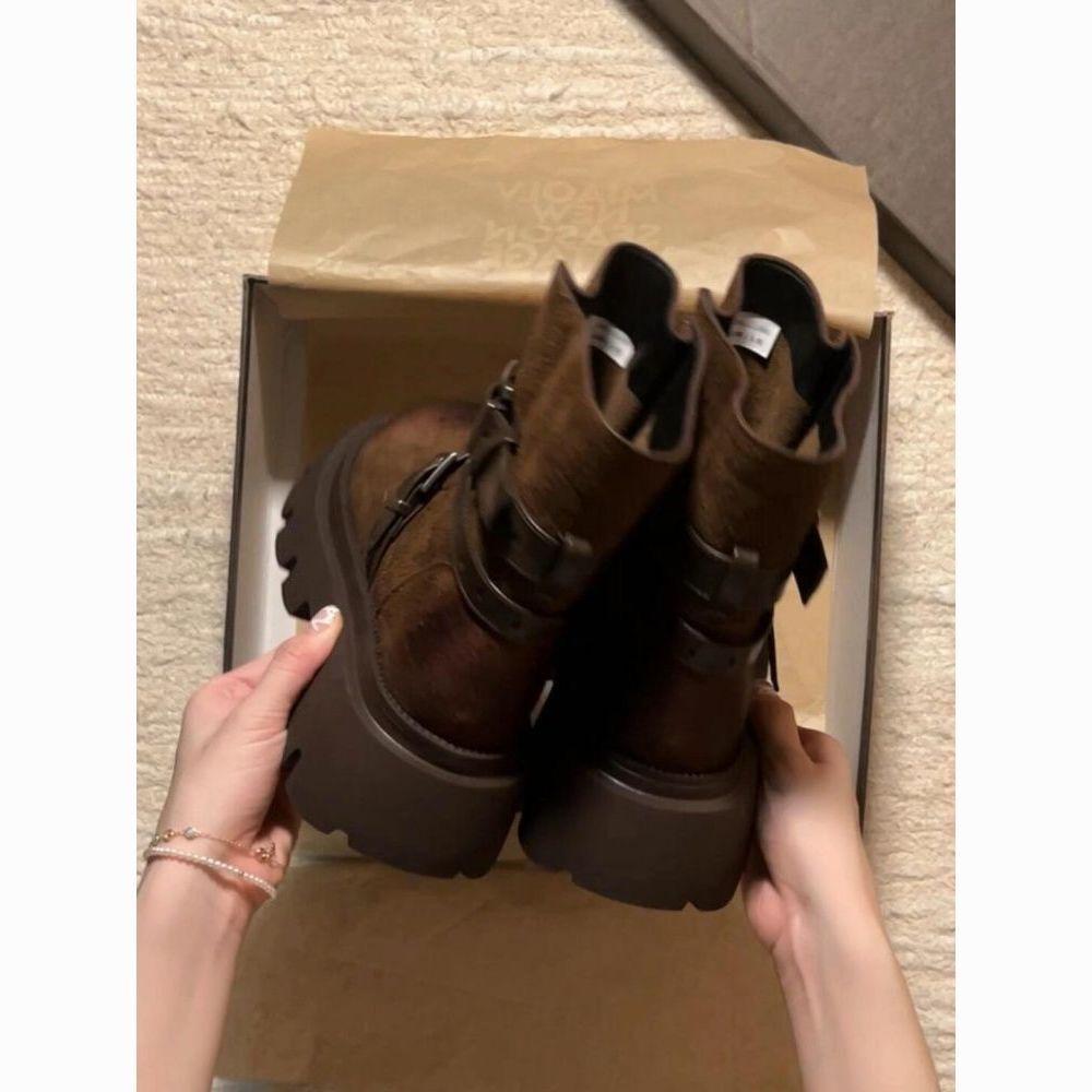 Cool Spice Girls Japanese Shibuya New Niche Wipe Color Increase Small Thick-soled Martin Boots Women's Short Boots