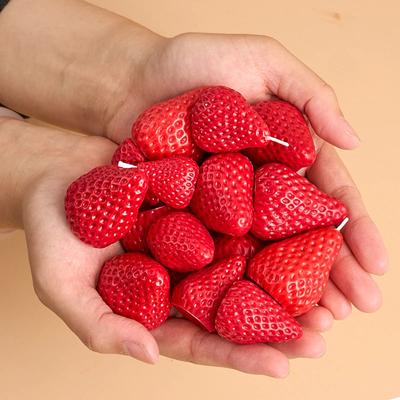 Molde de silicone para vela de aromaterapia de morango 3D faça você mesmo, feito à mão, romântico, perfumado para festa de dia dos namorados, decoração de casa, presente de aniversário
