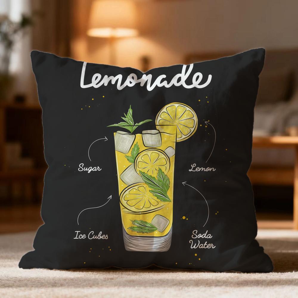 Popular Limoncello Cocktail Cushion Cover Soft Washable Pillow Case Multi-Scene For Couch Bed Travel Office Use