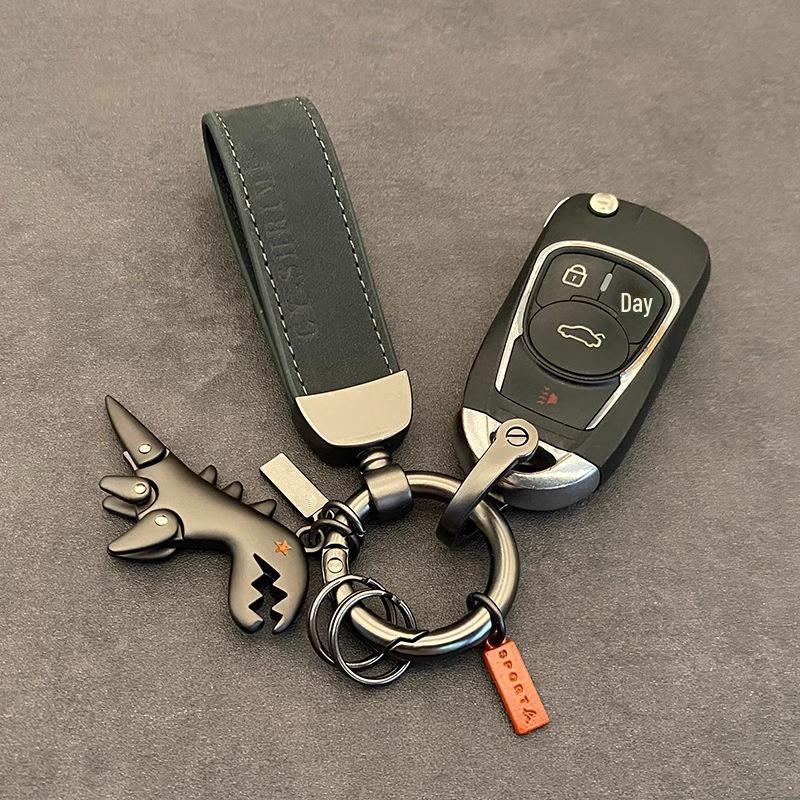 Suede Dinosaur Keychain: Cute Cartoon Pendant for Car Keys and Creative Gift for Women