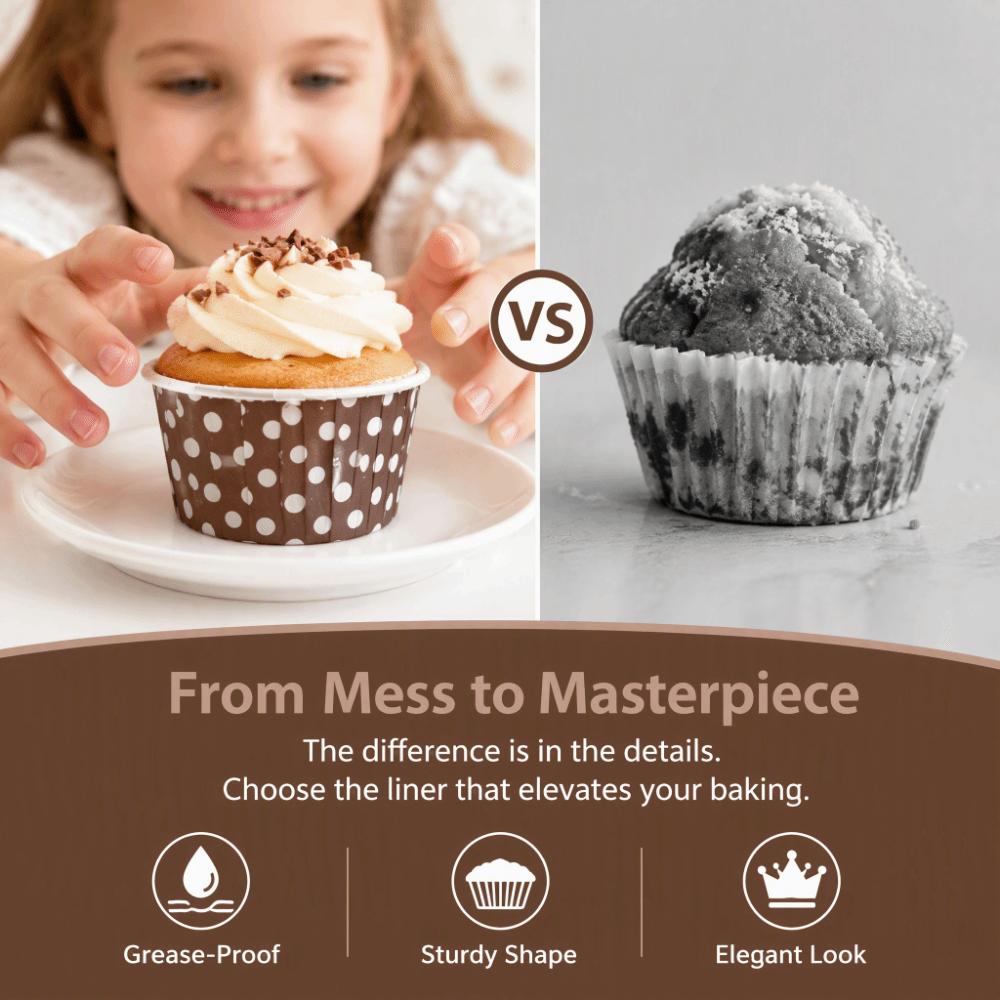 100PCS Paper Muffin Baking Cup Grease Resistant Baking Cup Cupcake Liner  Parties Cafes Restaurants