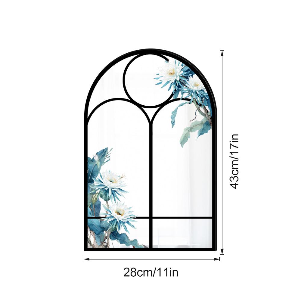 28x43cm Acrylic Arched Window Wall Mirror Wall Decorative Mirror Windowpane Arch Mirror for Bathroom Farmhouse Vanity Room Decor