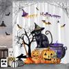 Funny Cat Halloween Shower Curtain Pumpkin Spider Animal Holiday Gift Polyester Curtains Bathroom Decor Hooks For Made Of