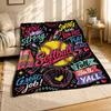 Softball Motivational Quote Collage Coral Fleece Blanket