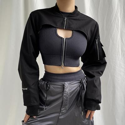 Veste de Moto Patchwork Rétro à Fermeture Éclair 2023 - Style Ultraléger Hot Girl