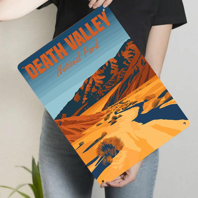 

Death Valley National Park Retro Metal Wall Art Desert Landscape Decor for Home Office 20x30cm（7.8x11.8inch）