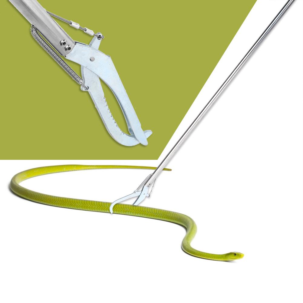 Stainless Steel Snake Tong Foldable Snake Catcher Reptile Grabber Tool 70cm with Lock