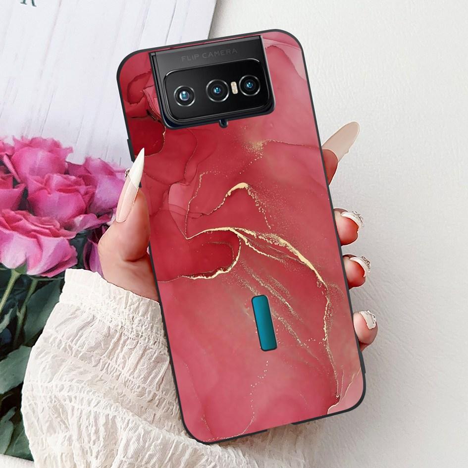 For Asus Zenfone 7 ZS670KS Case I002D Popular Flower Soft Black Silicone Phone Cover For Zenfone 7 Pro ZS671KS Funda I002DD Capa