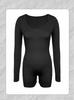 Women's High-End Tummy Control Padded Shapewear Jumpsuit with Long Sleeves