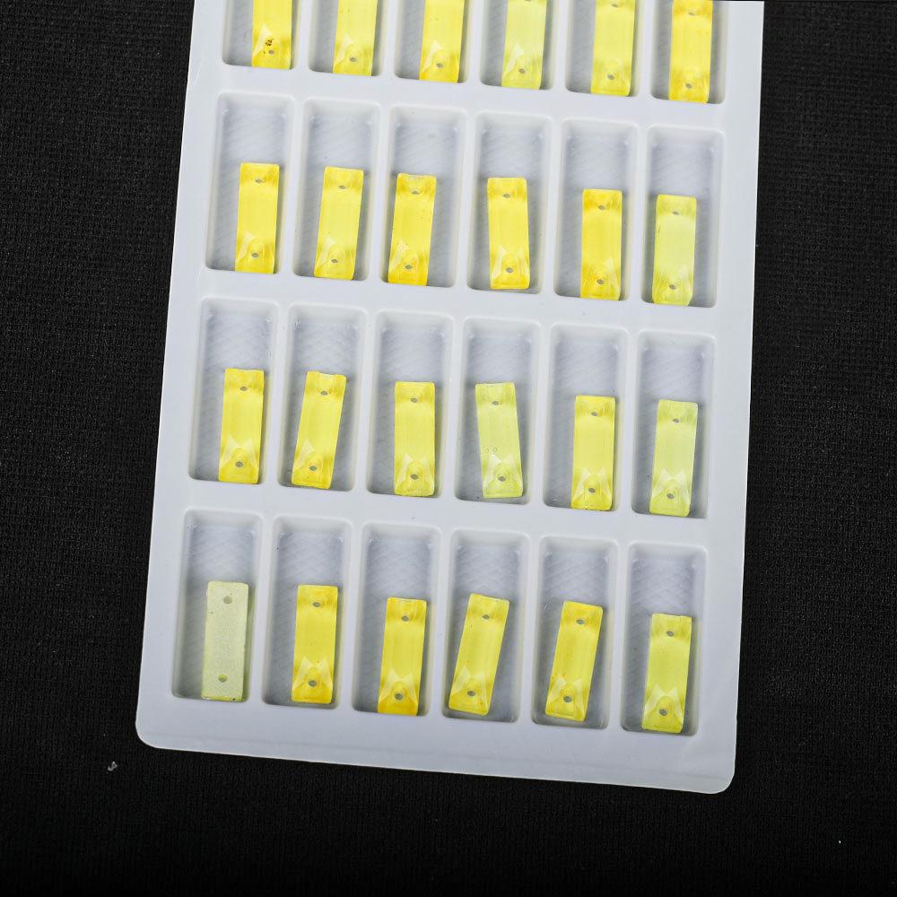 Long Fluorescent Glass Flat Buckle Hand Seam Drill, Double Hole Rhinestone Flat Bottom Drill Diy Accessories Material Package