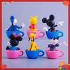 Disney 6pcs Doll Set Mickey Minnie Donald Duck Set Comes with A Cup High Quality Gift Box and Exquisite Cartoon Decorations