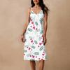 Women's Spaghetti Strap Backless Bow Loose Casual Beach Holiday Dress Sundress