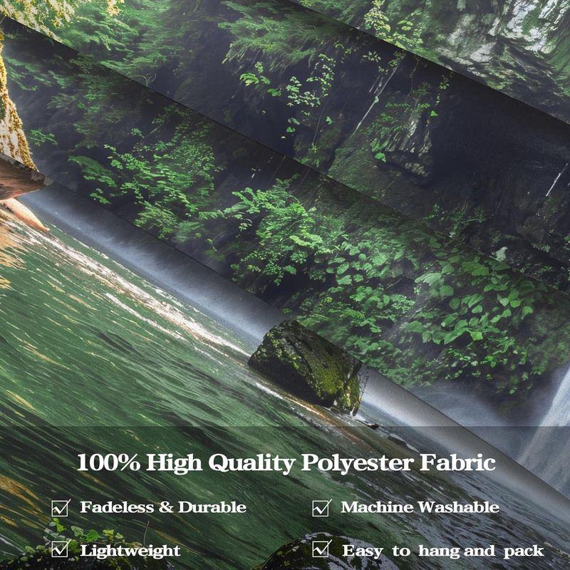 Zen Wild Forest Waterfall Tapestry Misty Cave Scenery Wall Hanging Aesthetic Dorm Bedroom Boho Home Wall Decor Cloth