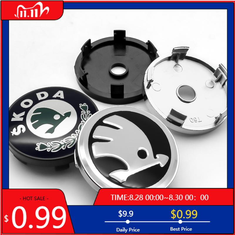 Car Sticker 4/8PCS 56 60mm Car Styling Wheel Center Hub Caps Rim Cover Badge Emblem Sticker For Skoda Rapid Octavia A5 RS Kodiaq