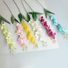 Artificial Orchid Flowers Branch Handmade Decorative Silk Fake Orchid Flower for Home Wedding Garden Decor White