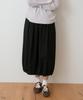 Sayu Seersucker Balloon Long Skirt Black