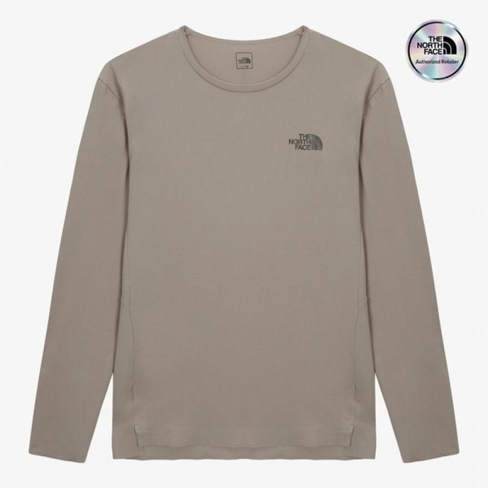 The North Face Men S LOng Sleeve Tee Face On Latte LATTE/095