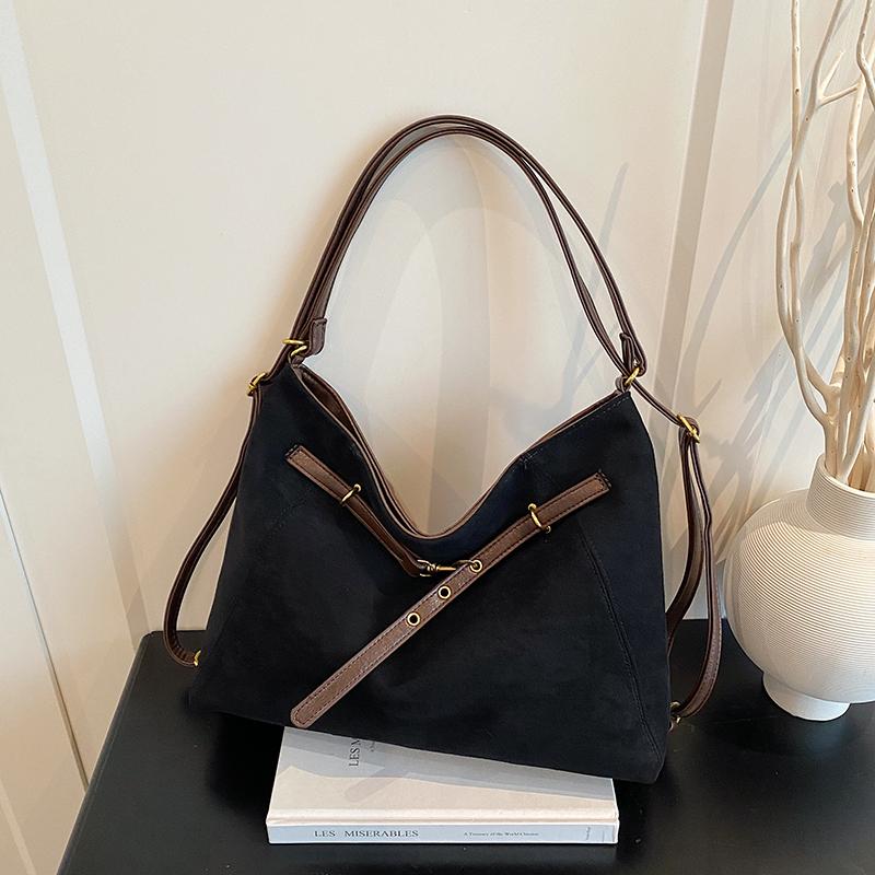 Suede Shoulder Bag for Women Fashion Hobo Handbag with Adjustable Strap