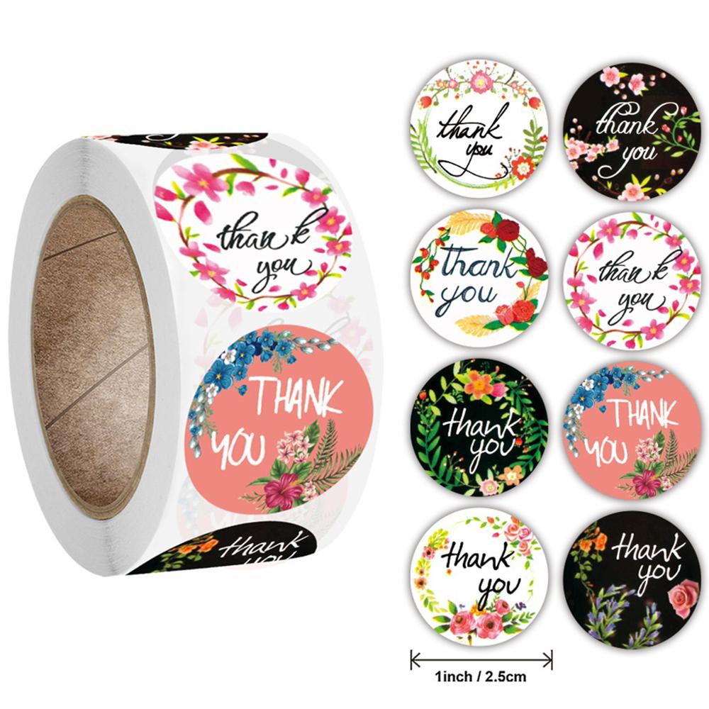 50-500Pcs High-Quality Green High-Quality Leaves High-Quality Thank High-Quality You High-Quality Stickers 1Inch High-Quality Sealing High-Quality