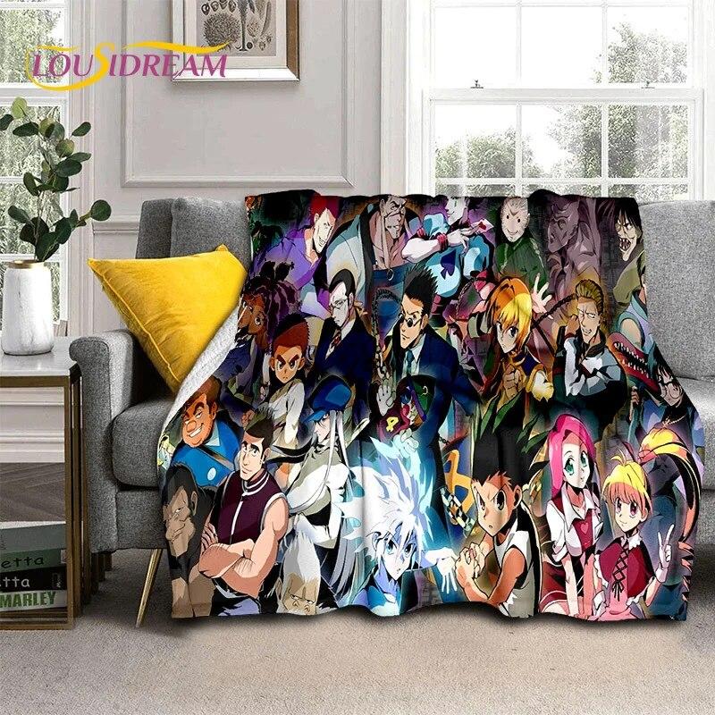 Cartoon HD HxH Anime Hunter×Hunter Blanket,Soft Throw Blanket for Home Bedroom Bed Sofa Picnic Travel Office Cover Blanket Kids