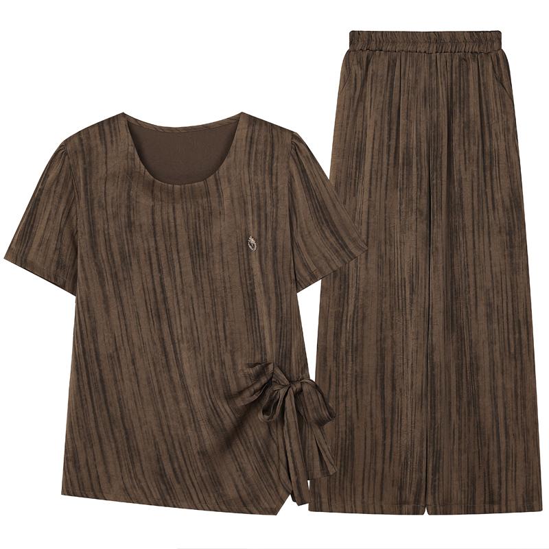 Women's Plus Size 2-Piece Casual Set, Short Sleeve Top & Wide Leg Pants (XL-5XL)