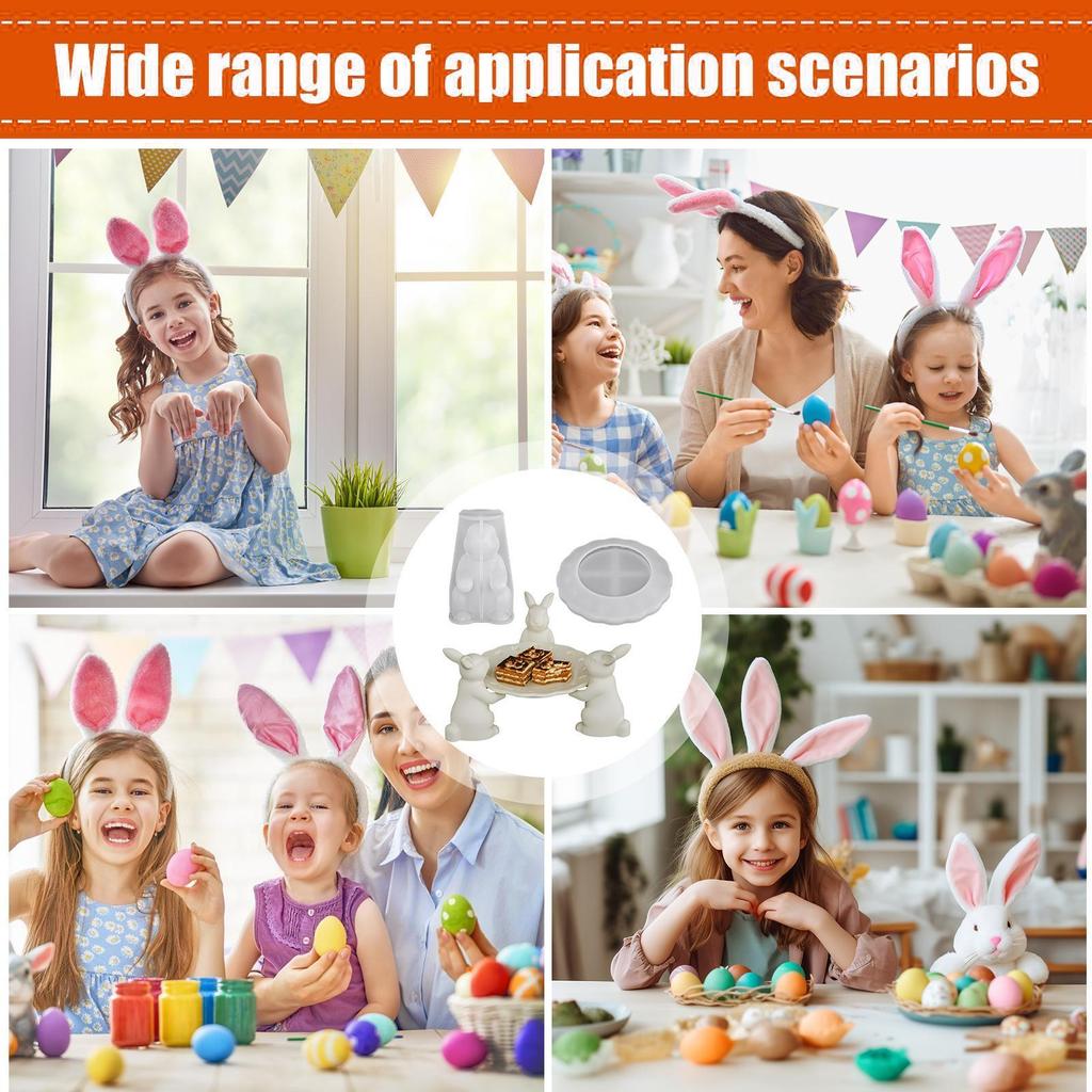 Hasen Tablett Silikonform Silikon Niedlich 3D Obstteller Osterhase Form Für Thanksgiving Feiertagsfeier Büros Heim Zimmer Schreibtisch