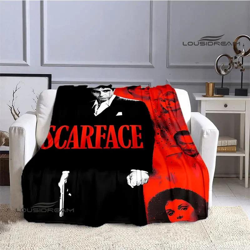 Classic Movie Scarface Blanket Flange Warm Blanket Soft and Comfortable Blanket Home Travel Blanket Bed Linings Birthday Gift