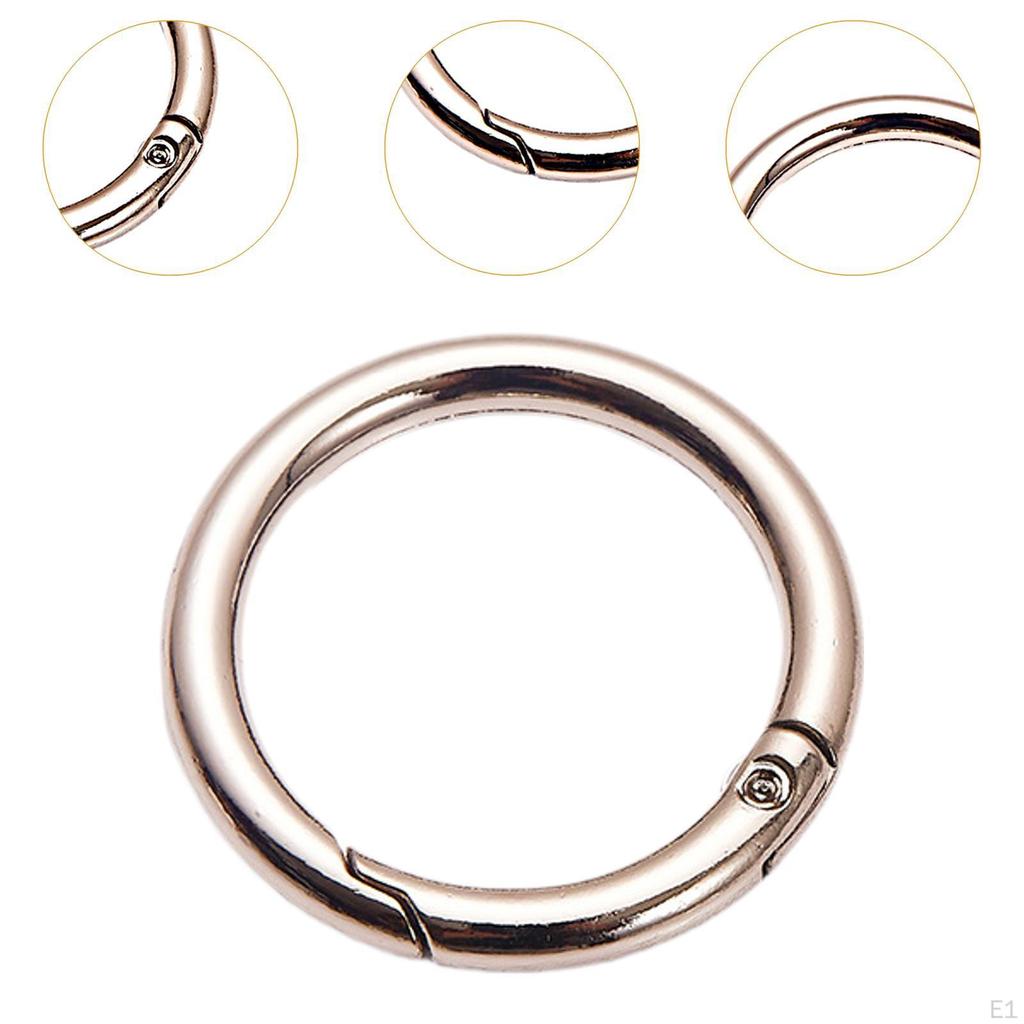 10x Spring O Rings Round Carabiners Zinc Alloy Clamp Clasps Push Gate Snap Hooks 0.75 Inch for