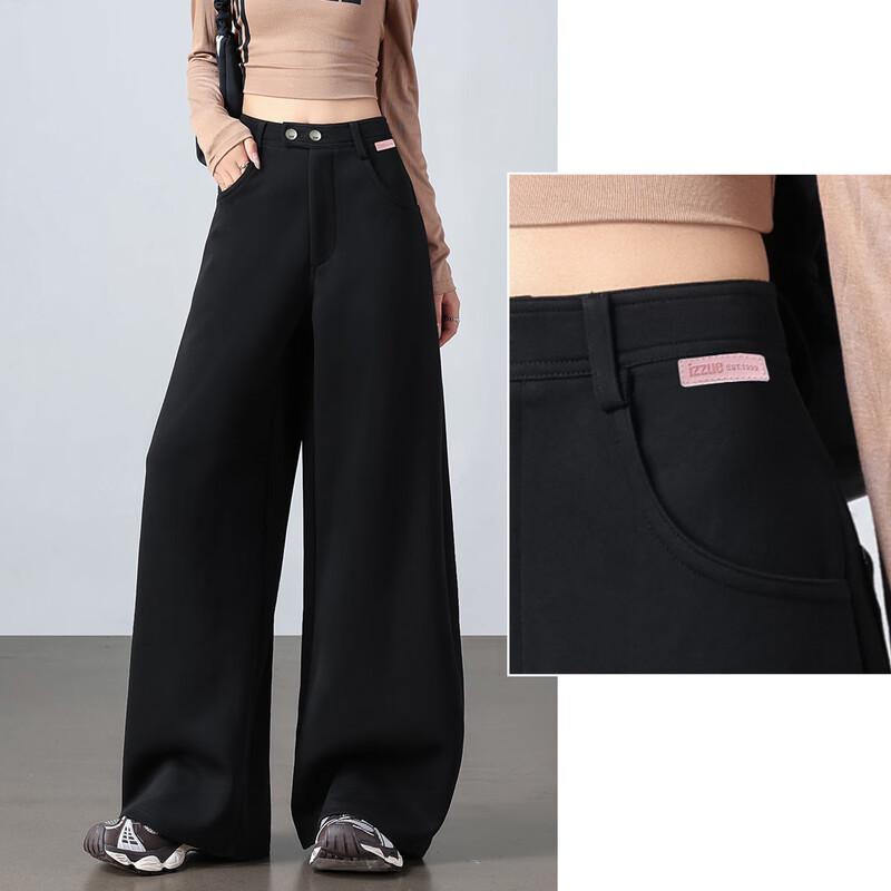 Izzueit Women's High-Waist Wide-Leg Trousers