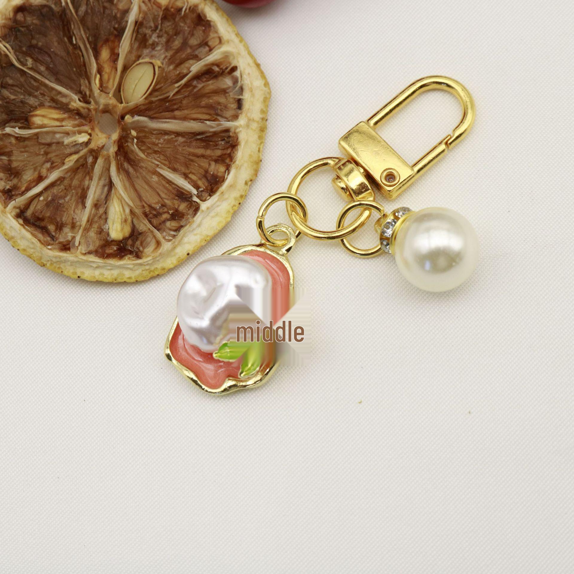 Monet Garden Vintage Enamel Flower Keychain