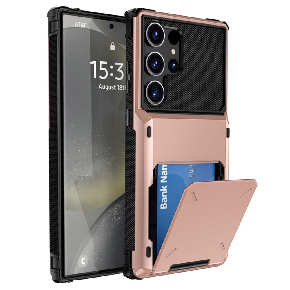 Pro Samsung Galaxy S25 Ultra Case PC+TPU dvouvrstvý zadní kryt telefonu s držákem na kartu