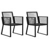 Garden Chairs 2 pcs Black PVC Rattan