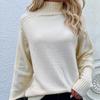 IHUASU Women's Autumn and Winter Solid Colour Sweater High Neck Pullover Loose Women's Solid Colour Sweater