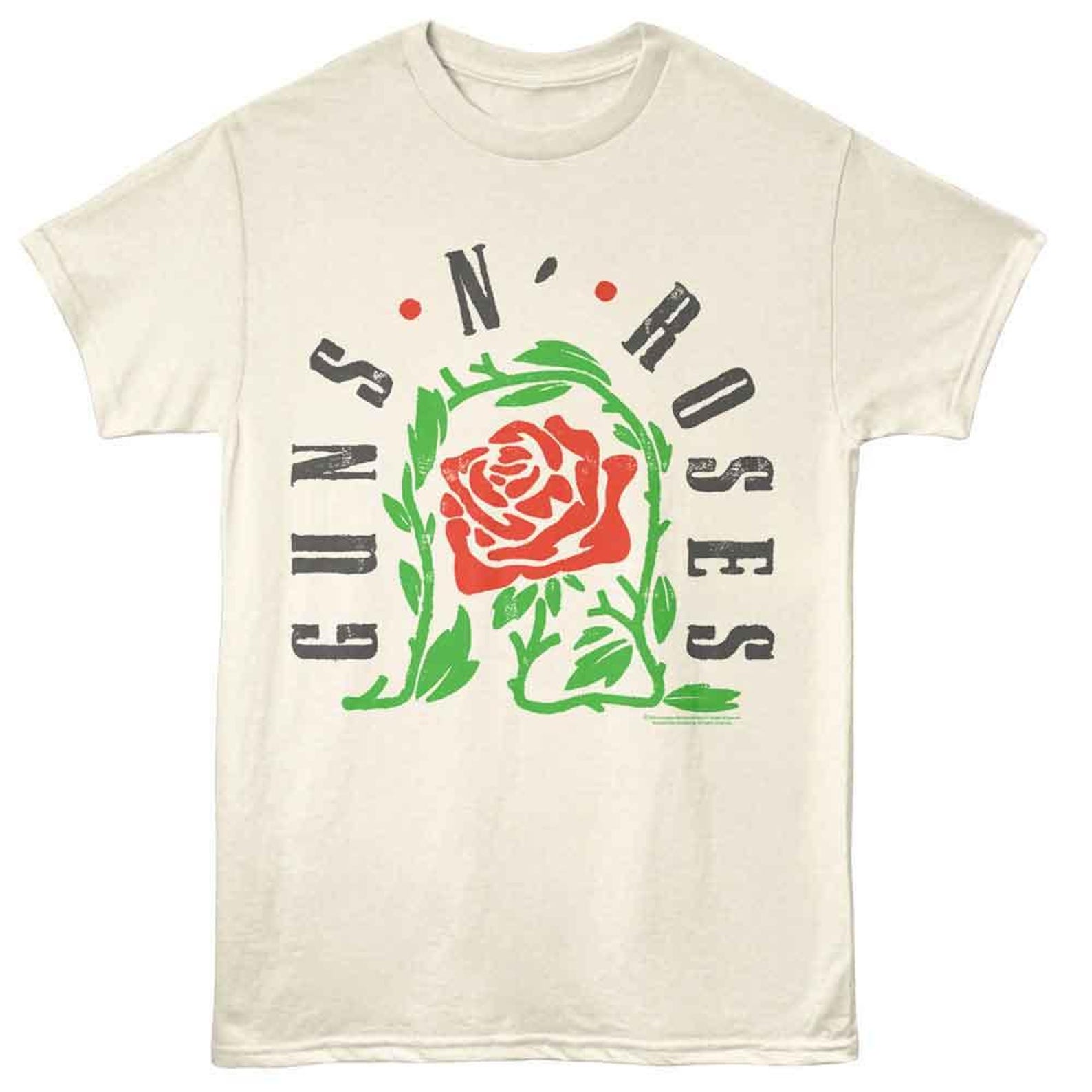 Guns N Roses Thorned Rose Natural T-Shirt M